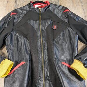 Disney Marvel Black Widow Faux Leather Jacket Womens 2XL Black Full Zip